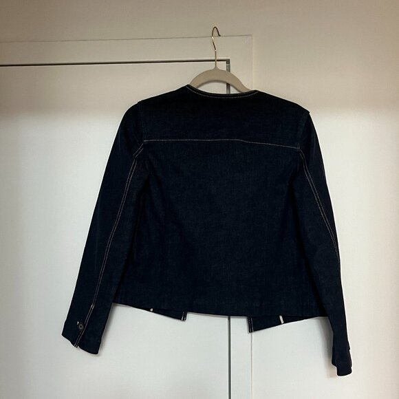M.M.LaFleur Kane Cropped Denim Jacket Size 4 - Picture 3 of 4